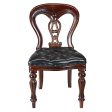 European Style Solid Mahogany  Fluted Leather Dining Side Chairs Discount