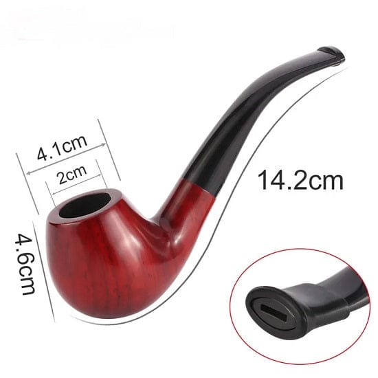 Classic Handmade Red Sandalwood 9 mm Pipe with Accessories For Sale