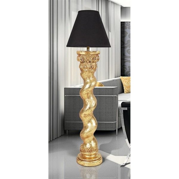 Barley Twist Column With Real Gold Leaf Floor Lamps By Artist Bernini Hot on Sale