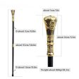 Golden Black Luxury Flower Round Handle Walking Cane Fashion Gentleman  Walking Stick Discount