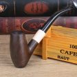 Classic Long Ebony Wood Solid Churchwarden Wood Bent  Pipe Online Hot Sale