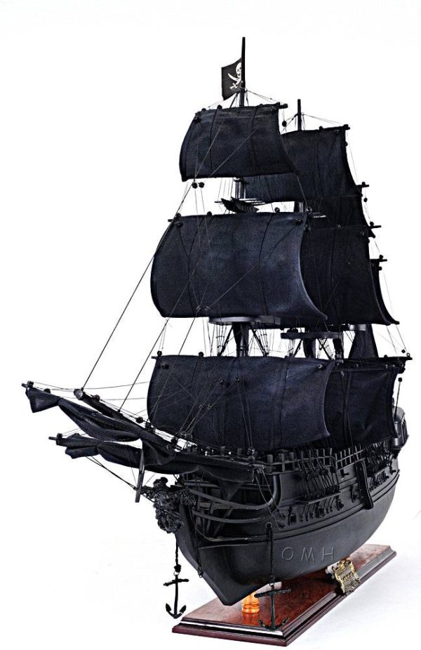 Black Pearl Pirates of The Caribbean Large Tall Ship Wood Model Sailboat With Floo Display Case Assembled For Discount