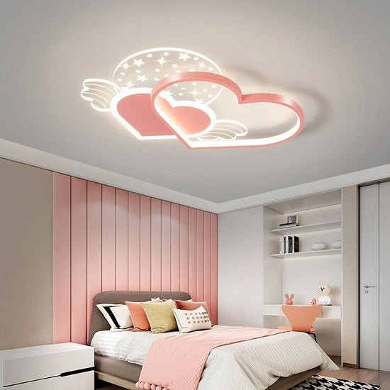 Pink Heart Ceiling LED Creative Fashion Design Lamp Dimming with Remote Control For Kids Rooms Bedrooms on Sale