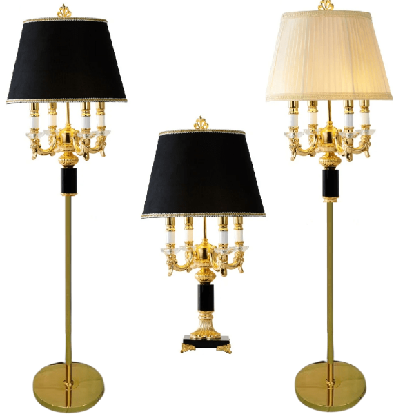 Luxury K9 Black and White Shades Crystal Desktop and Floor lamps on Sale