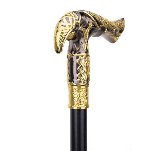 Golden Black Luxury Eagle Nest Handle Walking Cane Fashion Gentleman Walking Stick Online now