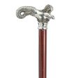 Italian Solid Hardwood Elegant Mermaid Pewter Walking Stick Collectible Gift on Sale