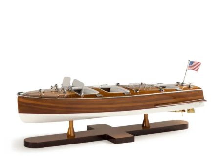 Chris Craft Triple Cockpit Speedboat Ship Model  Assembled by Authentic Models For Cheap