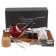 Classic Handmade Red Sandalwood 9 mm Pipe with Accessories For Sale