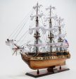 USS Constitution Large Tall Ship Wood Model Sailboat With Tabletop Display Case Combo Assembled Sale