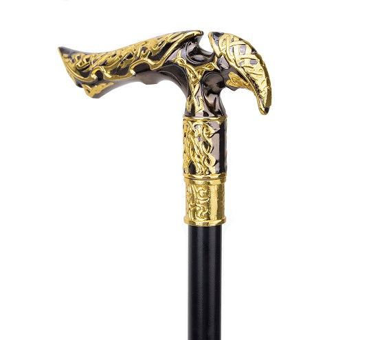 Golden Black Luxury Eagle Nest Handle Walking Cane Fashion Gentleman Walking Stick Online now