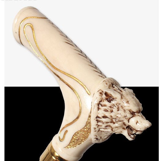 Collectible  Wolf-Head With Gold Pattern Wallking Stick For Men And Women Hot on Sale