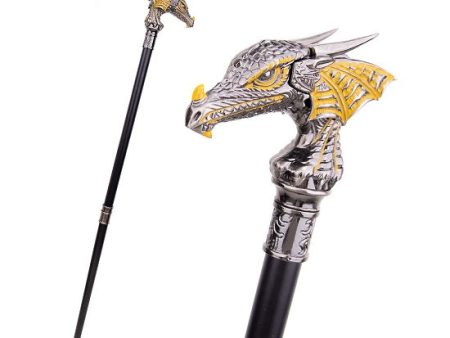 Luxury Gold Black Luxury Dragon Head Handle  Walking Cane Fashion Gentleman  Walking Stick Discount