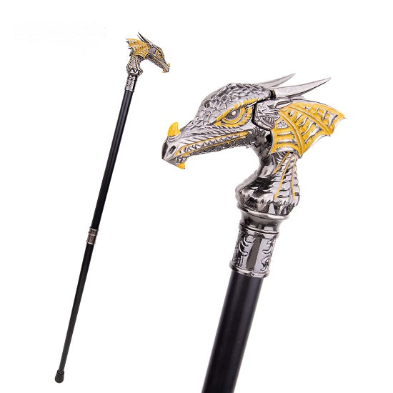 Luxury Gold Black Luxury Dragon Head Handle  Walking Cane Fashion Gentleman  Walking Stick Discount