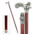 Italian Solid Hardwood Elegant Mermaid Pewter Walking Stick Collectible Gift on Sale