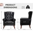 Modern PU Leather Accent Arm Chair with Tufted Button Wingback Fashion