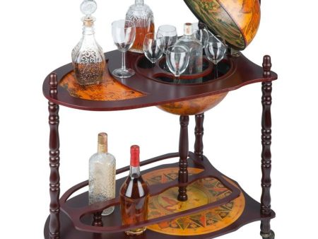 Italian Style Globe Bar Cabinet With Extended Shelf Online Sale