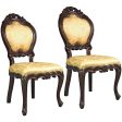 Baroque Shield Back Hand Carved Solid Mahogany Accent Dining Accent Chairs Set of Two Discount