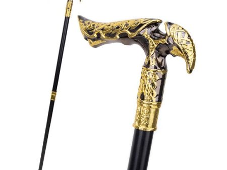 Golden Black Luxury Eagle Nest Handle Walking Cane Fashion Gentleman Walking Stick Online now