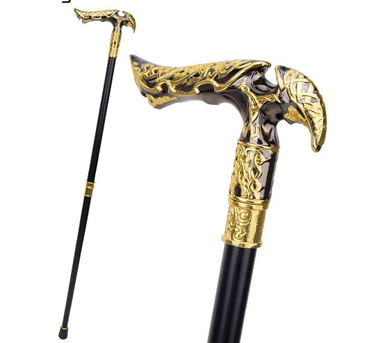 Golden Black Luxury Eagle Nest Handle Walking Cane Fashion Gentleman Walking Stick Online now