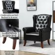 Modern PU Leather Accent Arm Chair with Tufted Button Wingback Fashion