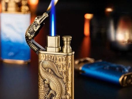 Private Collection Deasigner Three-Dimensional Relief Crocodile Lighter Gift Smoking Accessories Cheap