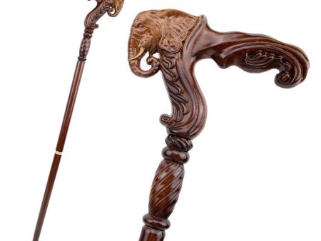 Luxury Fortune Elephant Brown Wood Handle Walking Cane Fashion Gentleman Walking Stick Fashion