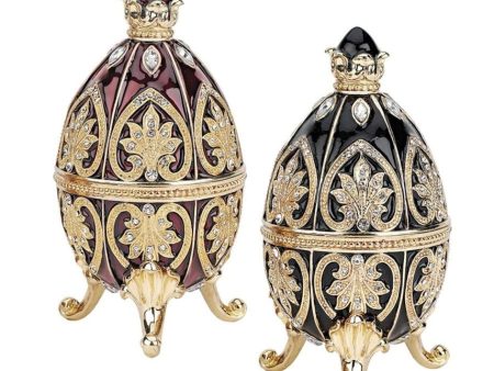 Imperial Romanov Style Easter Enameled  Eggs Alexander Palace Collection Set Discount