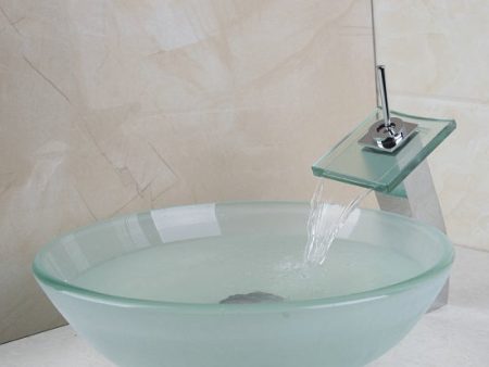 Scrub Victory Glass Bowl Round Tempered Glass Bathroom Washbasin and Faucet Set Combination Online Hot Sale