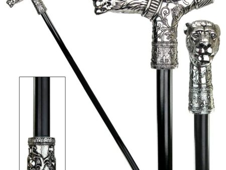 Collectible Gentleman  Walking Stick Empress Lion Head On Metal Shaft Sale