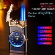 Private Collection Deasigner Windproof Gas Lighter with Quartz Wrist Watch Gift Smoking Accessories on Sale