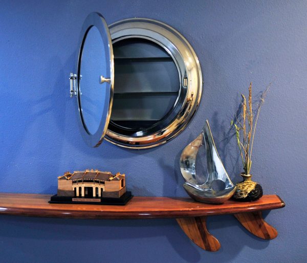 Aluminum  Porthole Wall Mirror with Storage For Discount