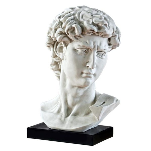 David Renaissance Masterpiece Sculptural Bust by Artist Michelangelo Hot on Sale