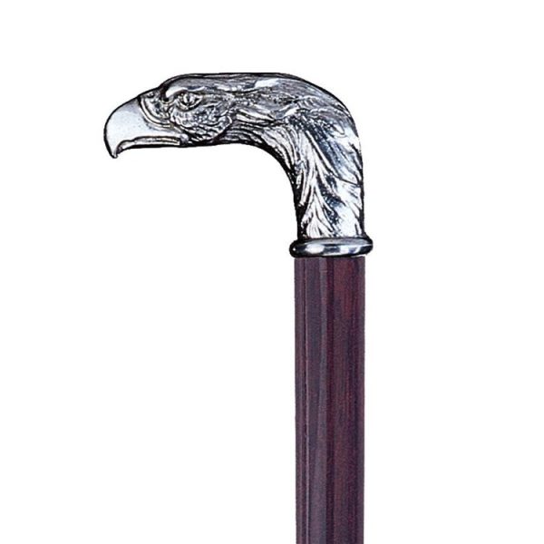 Italian Eagle Solid Hardwood Pewter Walking Stick Collectible Not Intended For Orthopedic use. Supply