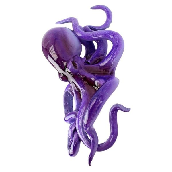 Purple Octopus of the Coral Reef Steampunk Garden Wall Sculpture on Sale