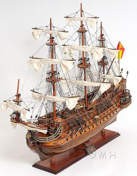 San Felipe Spanish Armada Galleon Large Tall Ship Exclusive Edition Large Wood Model Sailboat Assembled  With Floor Display Case Online Sale