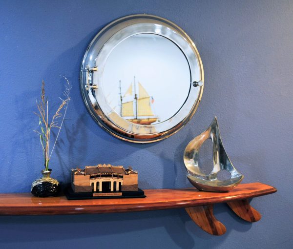 Aluminum  Porthole Wall Mirror with Storage For Discount