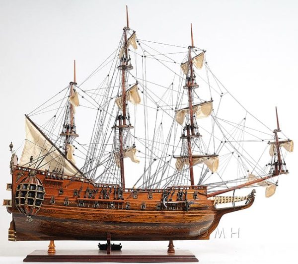 Royal Navy HMS Fairfax of Commonwealth of England Frigate Tall Ship  Wood Model Sailboat Assembled on Sale