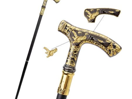 Luxury Gold Black Luxury American Eagle Handle  Walking Cane Fashion Gentleman  Walking Stick Sale