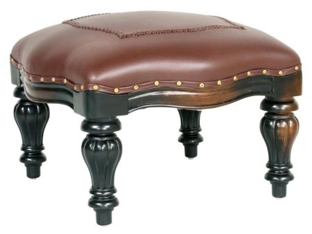 Victorian Style Hand Carved Solid Mahogany Ottoman For Cheap