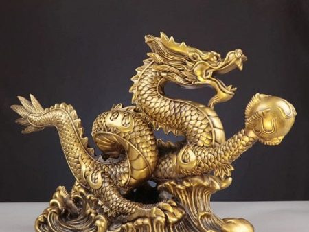 Feng Shui Pure Copper Dragon  Symbolise Lucky and Great Wealth Statues Sale