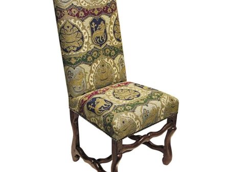 Coat of Arms Hand Carved Mahogany French Countryside Dining Side  Chair For Discount