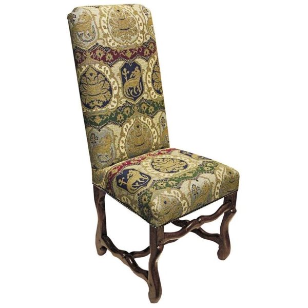 Coat of Arms Hand Carved Mahogany French Countryside Dining Side  Chair For Discount