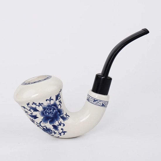 Blue and White Porcelain Pipe  Elbow 142 mm Filter Element and Pipe Holder Supply