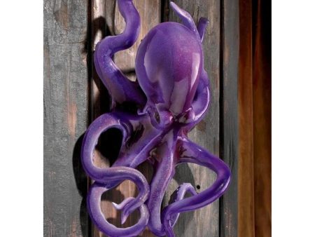 Purple Octopus of the Coral Reef Steampunk Garden Wall Sculpture on Sale