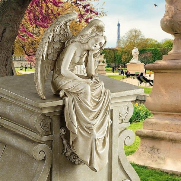 Resting Guardian Angel Medium Garden Statues by Artist Giulio Monterverde Cimitero Del Verano Online