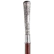 Italian Solid Hardwood Gentleman s Classic Pewter Walking Stick Collectible Gift on Sale