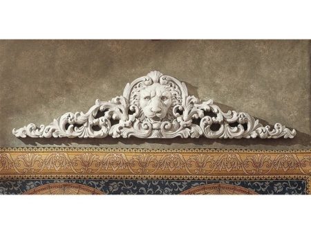 European Architectural Style Lion Sculptural Wall Pediment For Discount