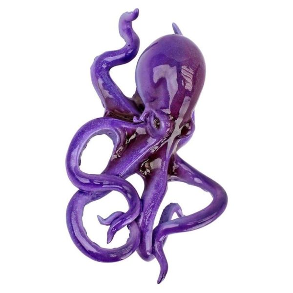 Purple Octopus of the Coral Reef Steampunk Garden Wall Sculpture on Sale