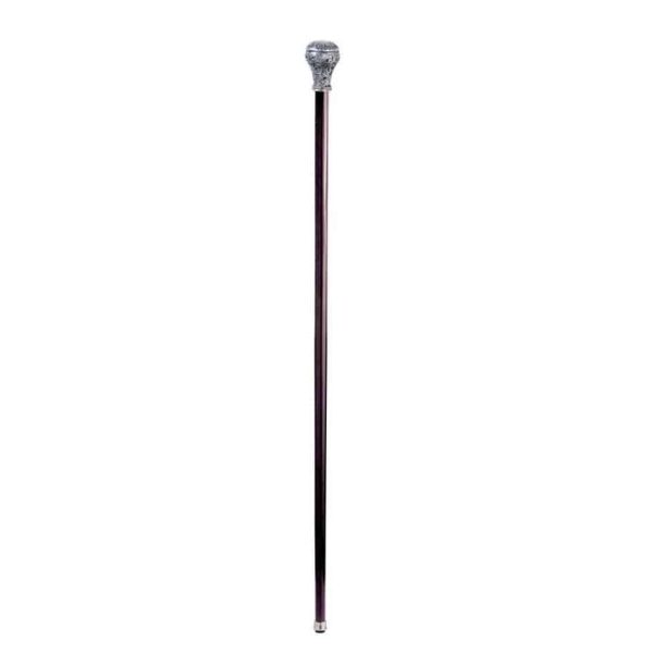 Italian Solid Hardwood Ornamental Classic Flamboyant  Ball Pewter Walking Stick Collectible Gift Fashion