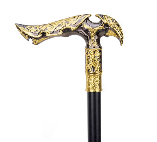 Golden Black Luxury Eagle Nest Handle Walking Cane Fashion Gentleman Walking Stick Online now